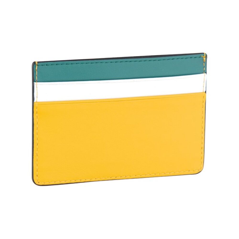 BESPOKE Men's Yellow Color Block Nylon Card Holder